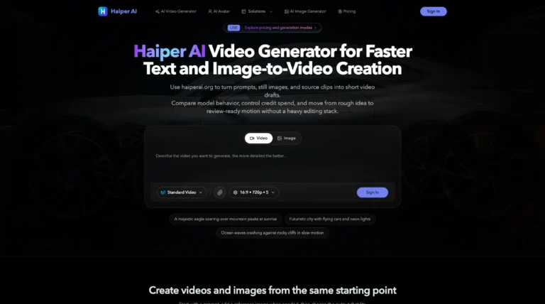 Haiper AI – Image To Video Creation