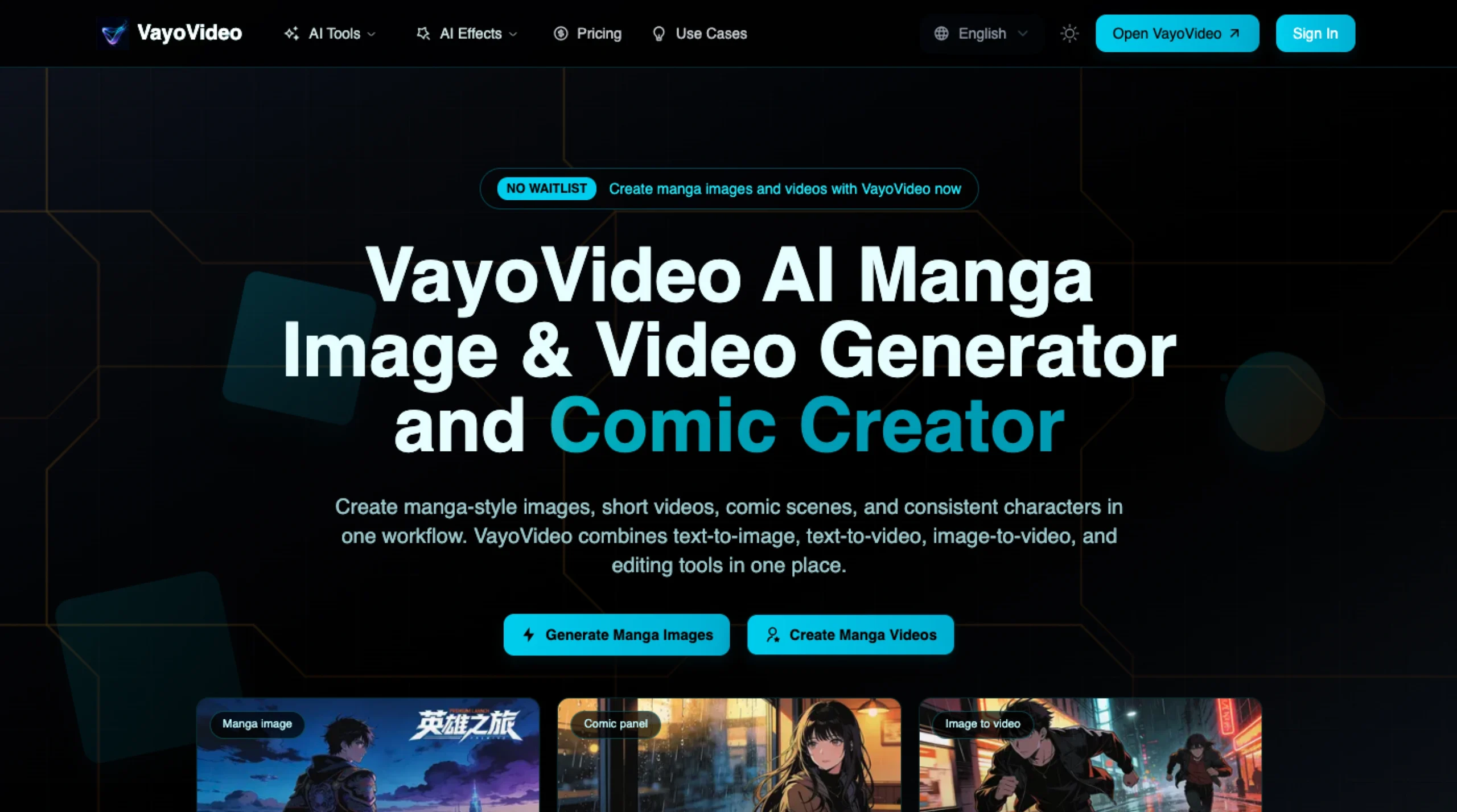 Vayo Video – AI Manga Image & Video Generator