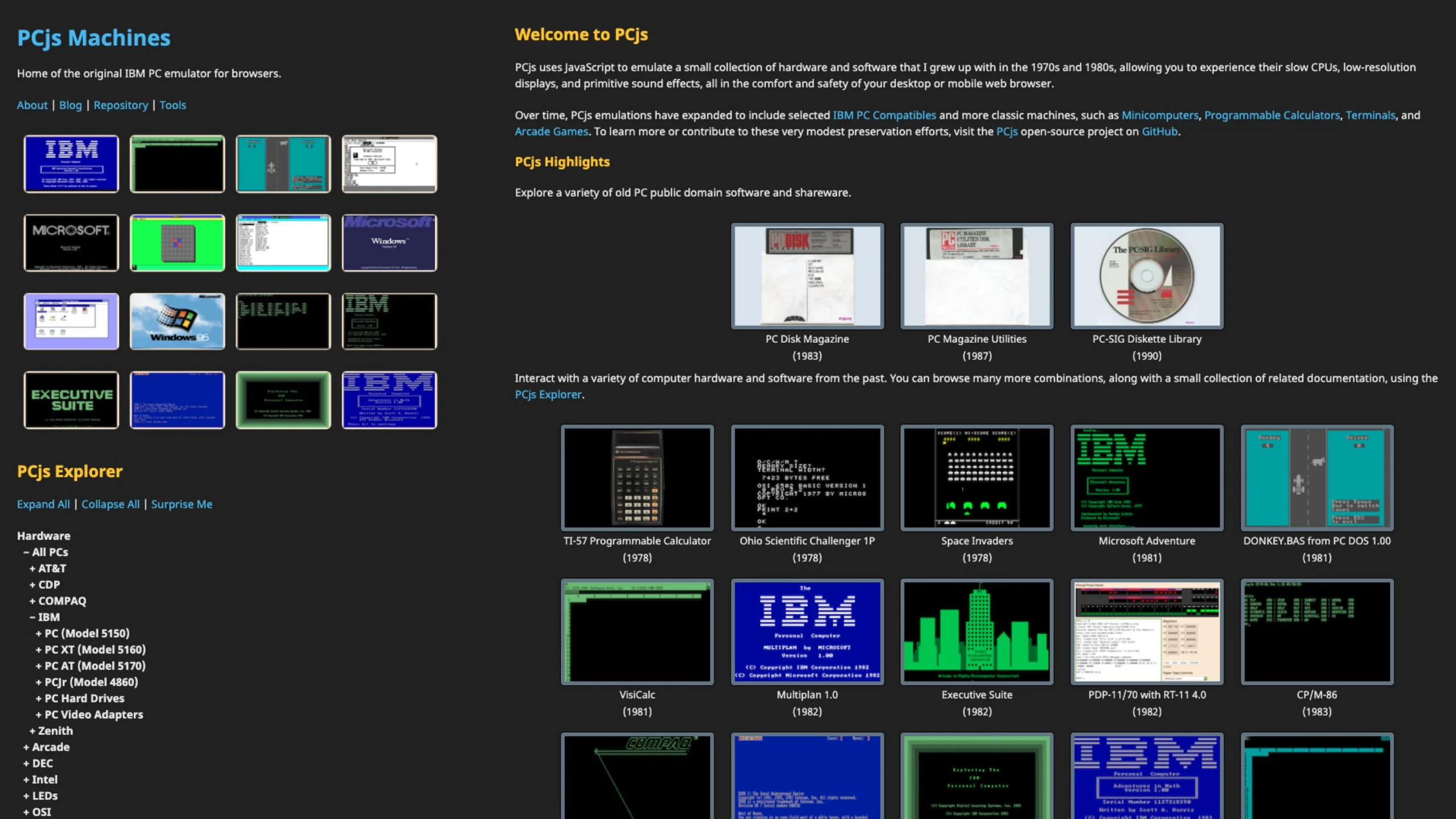 PCjs – IBM PC Emulator For Browsers